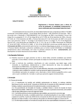 Edital 04/2013 - CCV - Universidade Federal do Cear&aacute;