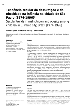 Tendência secular da desnutrição e da obesidade na infância na
