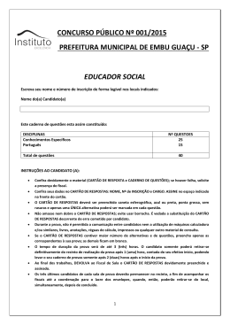 Caderno de Prova Educador Social