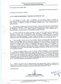 Comunicação Interna 135/2015 - Prefeitura Municipal de Lagoa Santa