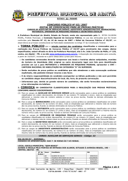 EDITAL DE CONVOCAO PP