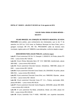 EDITAL N&deg; 139/2015 - Prefeitura Municipal de Nova Prata