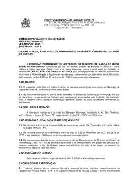 PREFEITURA MUNICIPAL DE LAGOA DO OURO