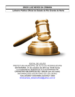 EDITAL DE LEIL&Atilde;O PREFEITURA MUNICIPAL DE ALTO DO