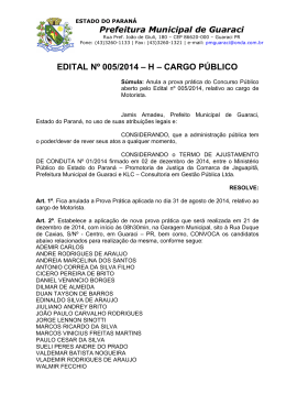 Edital de Cancelamento e Reaplicação da Prova Prática