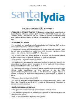 PROCESSO DE SELE&Ccedil;&Atilde;O N.&ordm; 004/2015