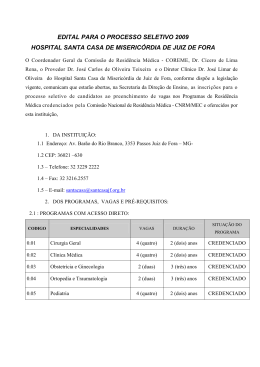 edital para o processo seletivo 2009 hospital santa casa de