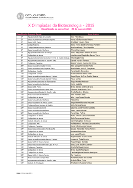 X Olimp&iacute;adas de Biotecnologia - 2015