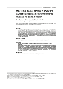 Rizotomia dorsal seletiva (RDS) para espasticidade: t&eacute;cnica