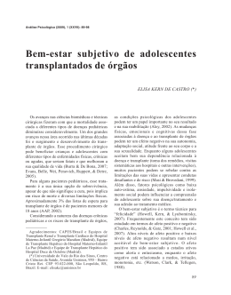 Bem-estar subjetivo de adolescentes transplantados de