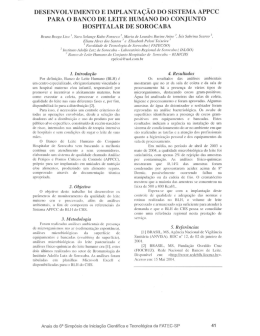 desenvolvimento e implantação do sistema appcc para o banco de