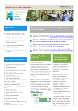 Newsletter Rede Global Hospitais Verdes e Saudáveis Português