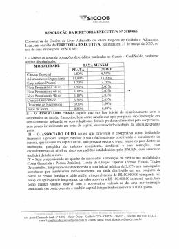 "SICOOB - Cooperativa de Cr&eacute;dito de Livre Admiss&atilde;o de Micro