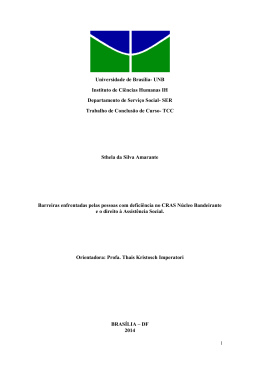 Universidade de Bras&iacute;lia- UNB Instituto de Ci&ecirc;ncias