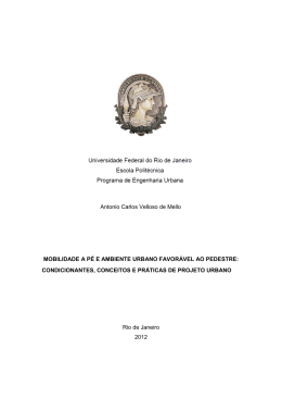 mobilidade a pé e ambiente urbano favorável ao pedestre