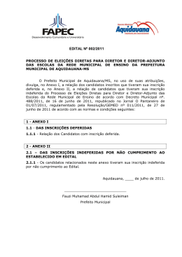 EDITAL 002 - Indeferido Deferido
