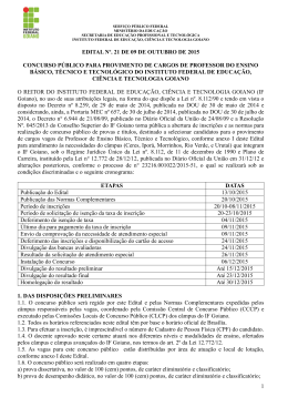 Edital - Instituto Federal Goiano
