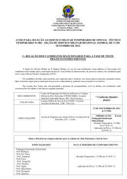 MINIST&Eacute;RIO DA DEFESA - Comando da 4&ordf; Regi&atilde;o Militar