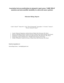 Association between methylation in mismatch repair genes, V600E