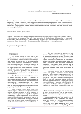 76 1 INTRODUÇÃO Na história política do Brasil, nota-se