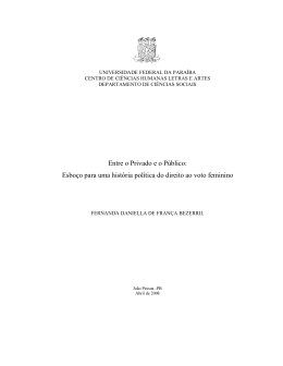 Esbo&ccedil;o para uma hist&oacute;ria pol&iacute;tica do direito ao voto feminino