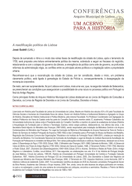 A reedifica&ccedil;&atilde;o pol&iacute;tica de Lisboa &ndash; Jos&eacute; Subtil