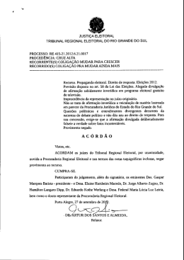 processo RE41521 - Tribunal Regional Eleitoral do Rio Grande do Sul