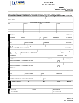 FORMUL&Aacute;RIO FICHA DE CADASTRO -