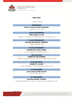 DIRETORIA I &ndash; Cargos Eletivos: PRESIDENTE Marcus