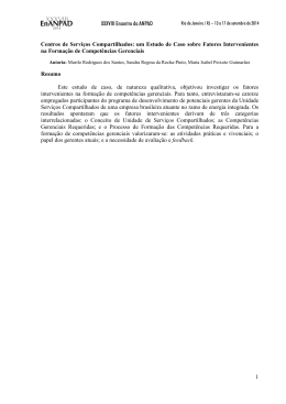 1 Centros de Servi&ccedil;os Compartilhados: um Estudo de Caso