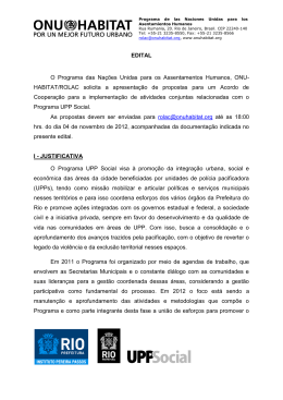EDITAL O Programa das Na&ccedil;&otilde;es Unidas para os