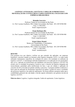 1 log&iacute;stica integrada, gest&atilde;o da cadeia de suprimentos e