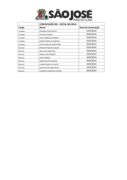 EDITAL 001/2014 Cargo Nome Data de Convocação 19/9/2014 19