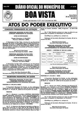 dom n&ordm; 3378.pmd - Prefeitura Municipal de Boa Vista