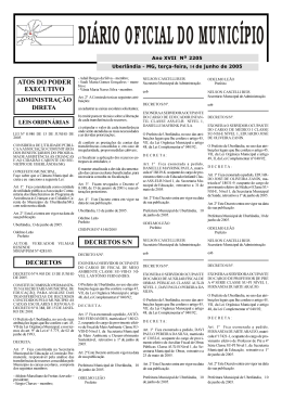 Edi&ccedil;&atilde;o 2205 - Prefeitura Municipal de Uberl&acirc;ndia