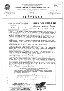 10 sERVI&Ccedil;o REGISTRAL DE IM&Oacute;VEIS DE UBERL&Acirc;NDIA
