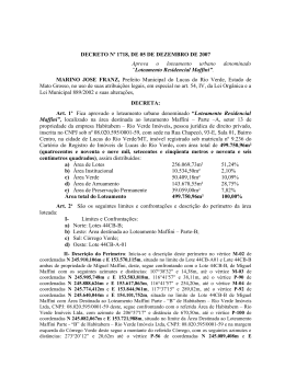 Decretos 1718/2007 Aprova o loteamento urbano denominado