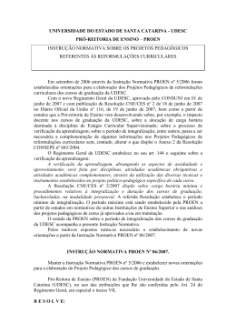Instru&ccedil;&atilde;o Normativa n&ordm; 006/2007 - Projetos Pedag&oacute;gicos