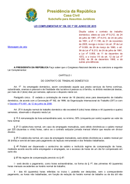 Lei Complementar n&ordm; 150, de 1&ordm; de junho de 2015