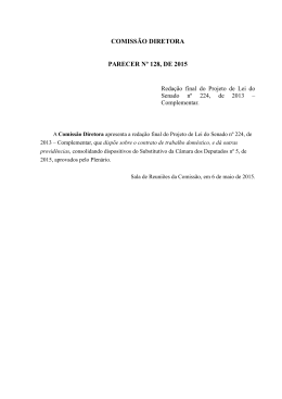 Redação Final do Projeto de Lei Complementar que regulamenta
