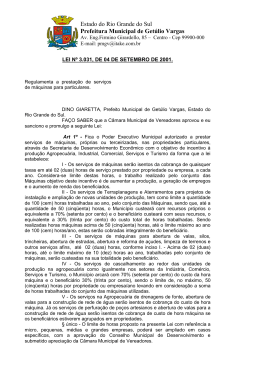 Estado do Rio Grande do Sul Prefeitura Municipal de Getúlio Vargas