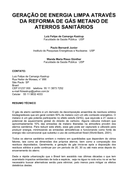 gera&ccedil;&atilde;o de energia limpa atrav&eacute;s da reforma de g&aacute;s metano de