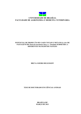 Potencial de produ&ccedil;&atilde;o de gases totais e metano in vitro de