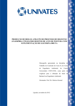 produ&ccedil;&atilde;o de biog&aacute;s atrav&eacute;s do processo de digest&atilde;o
