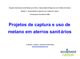 Projetos de captura e uso de metano em aterros sanit&aacute;rios