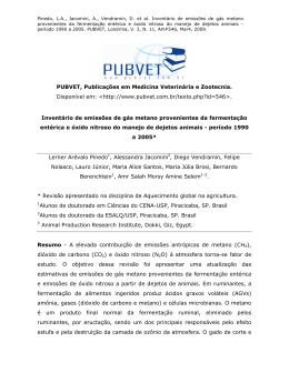 Invent&aacute;rio de emiss&otilde;es de g&aacute;s metano provenientes da