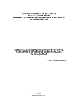 estimativa de produ&ccedil;&atilde;o de biog&aacute;s e potencial energ&eacute;tico