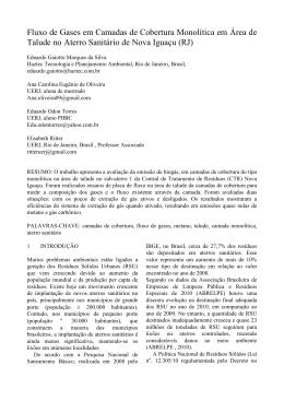 Fluxo de Gases em Camadas de Cobertura
