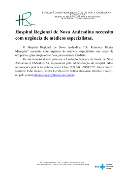 Hospital Regional de Nova Andradina necessita com urgência de