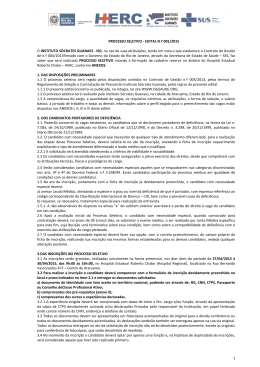 PROCESSO SELETIVO - EDITAL N
